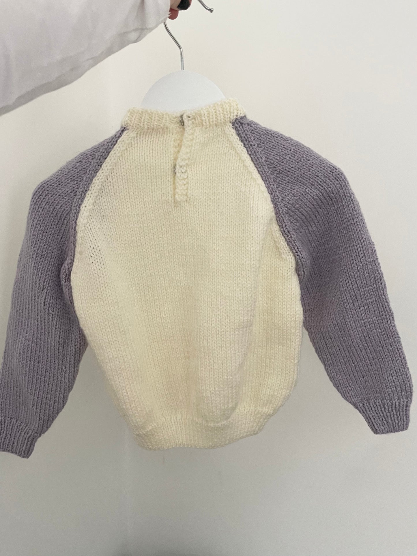 12-18 months cream & parma violet jumper