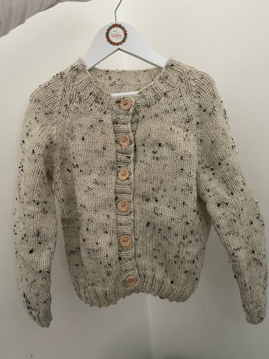 4-5 Years cream Cardigan with flecks