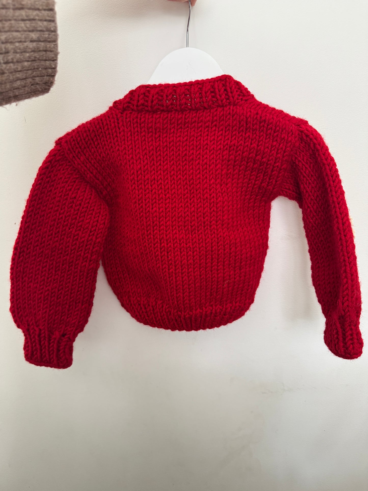 6-12m chunky red heart cardigan