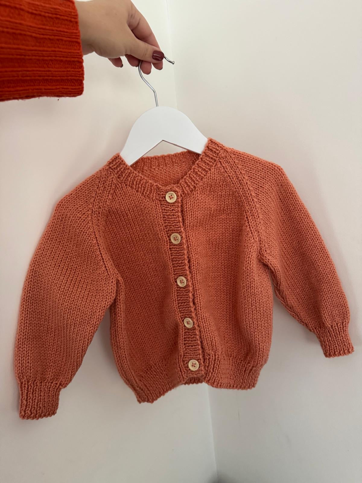 1-2 years antique peach cardigan