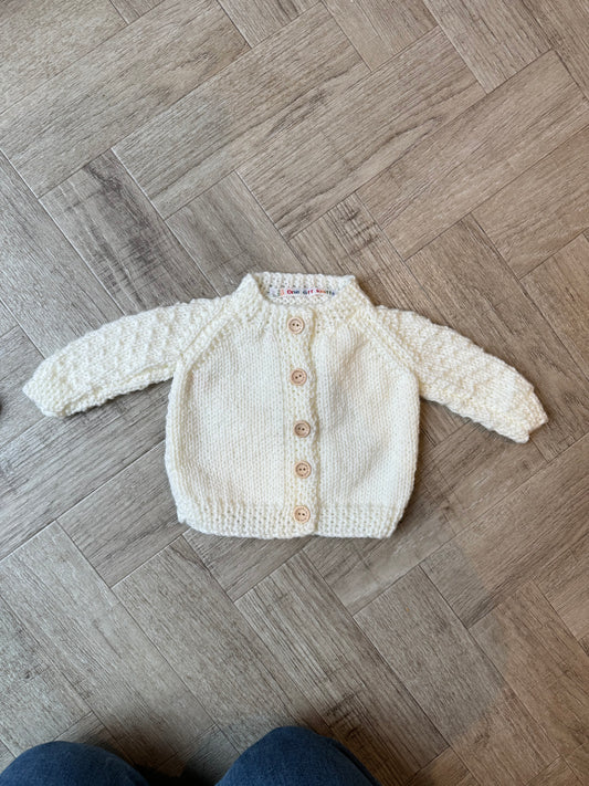 0-3 months pale cream Cardigan