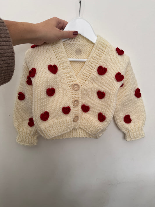 1-2 years chunky red heart cardigan