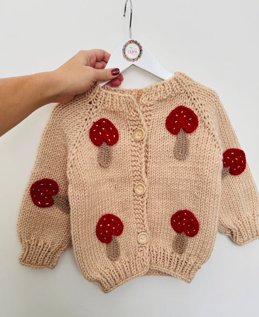 3-4 years chunky mushroom cardigan