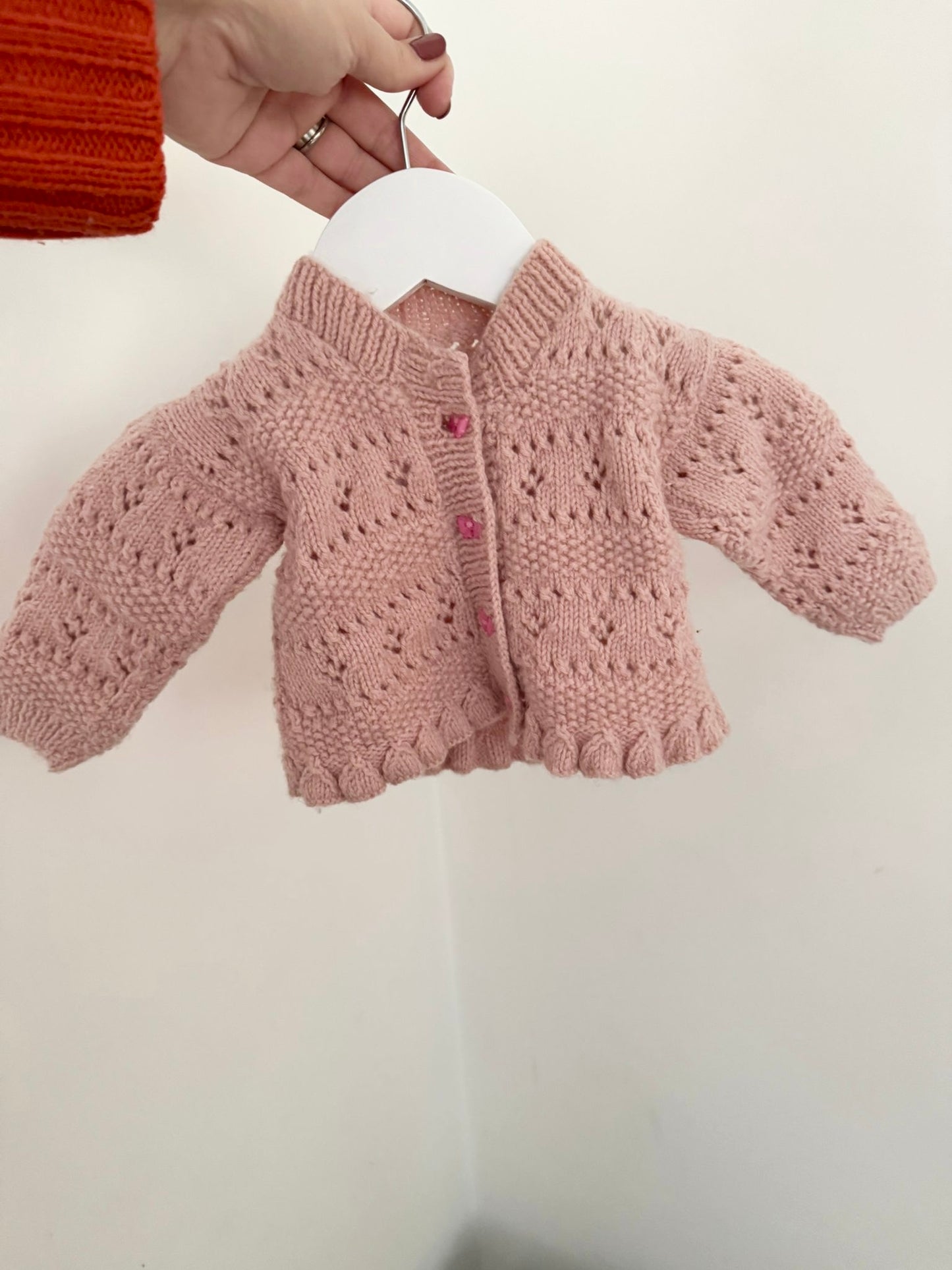 0-6 months pale rose Cardigan