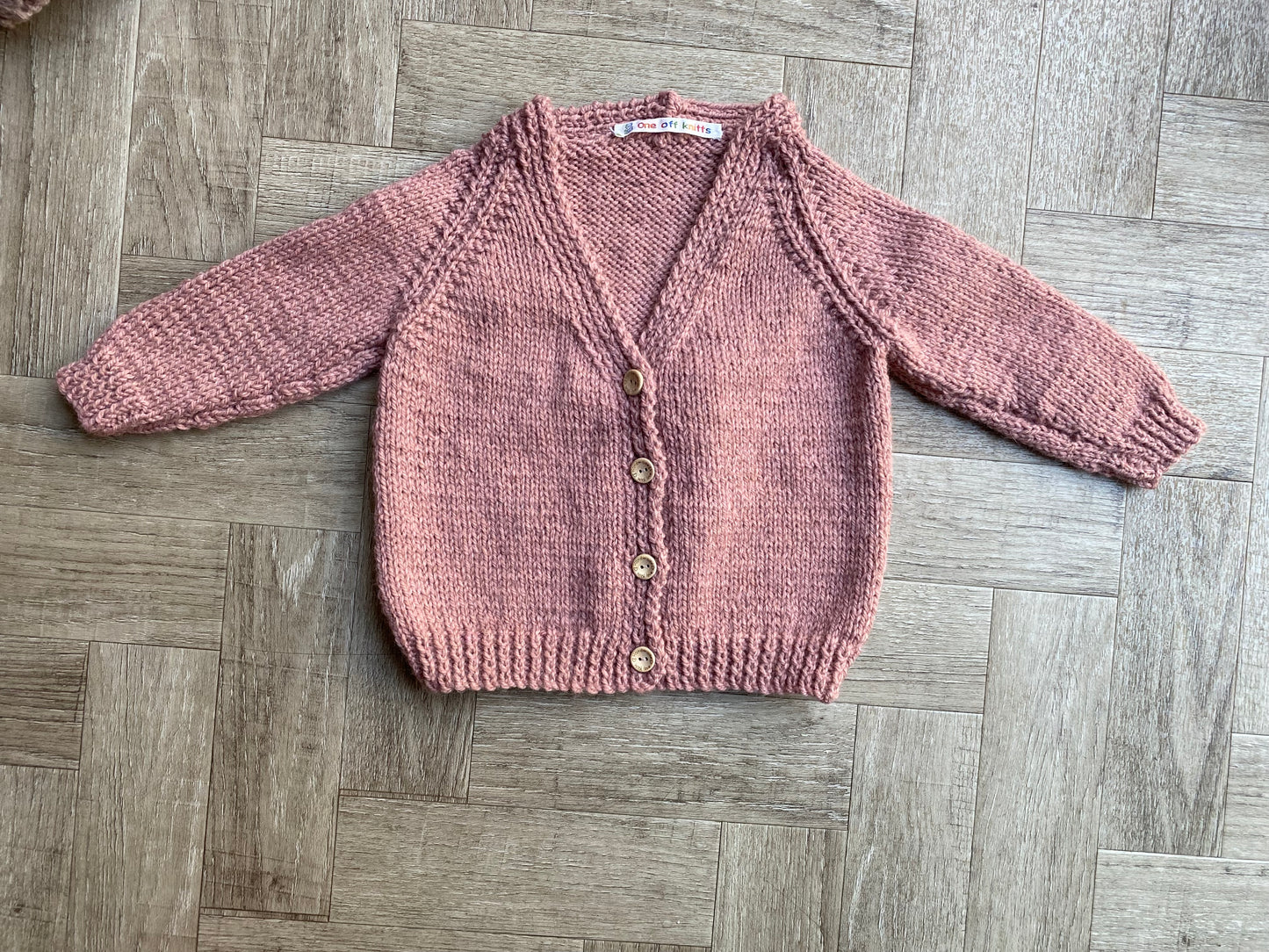 1-2 years dusky pink Aran Cardigan