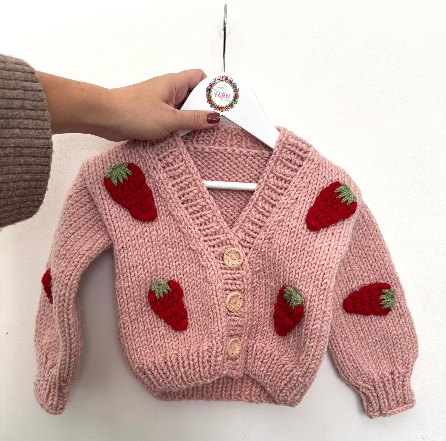 1-2 years chunky strawberry cardigan