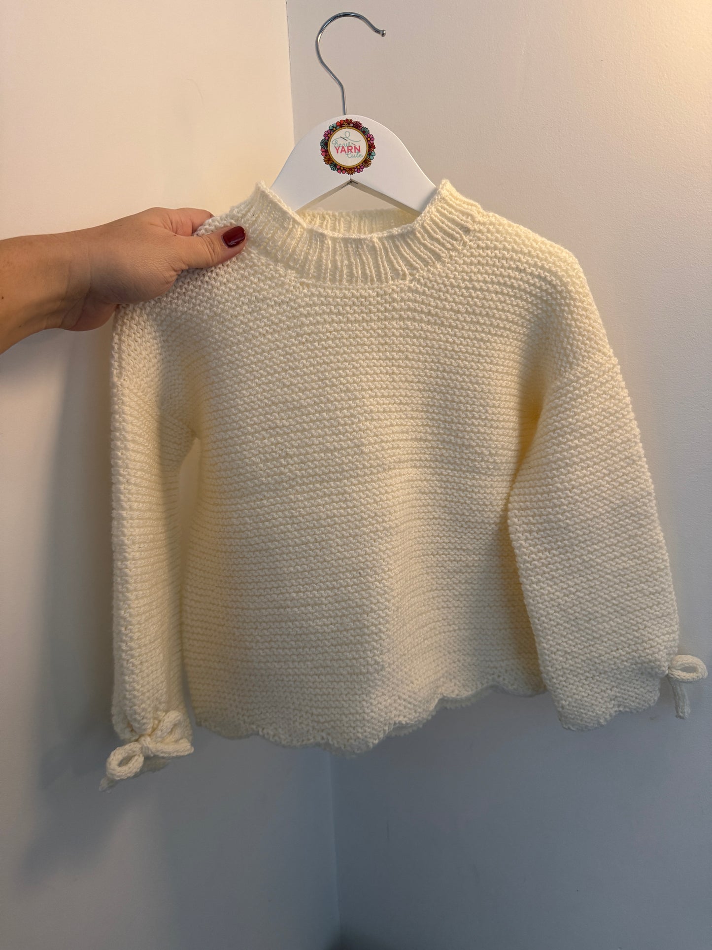 3-4 years cream scallop jumper