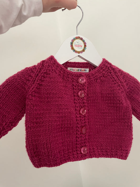 3-6 months raspberry Cardigan