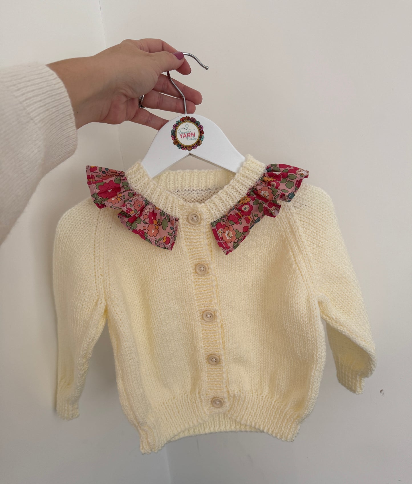 1-2 years cream with liberty collar cardigan