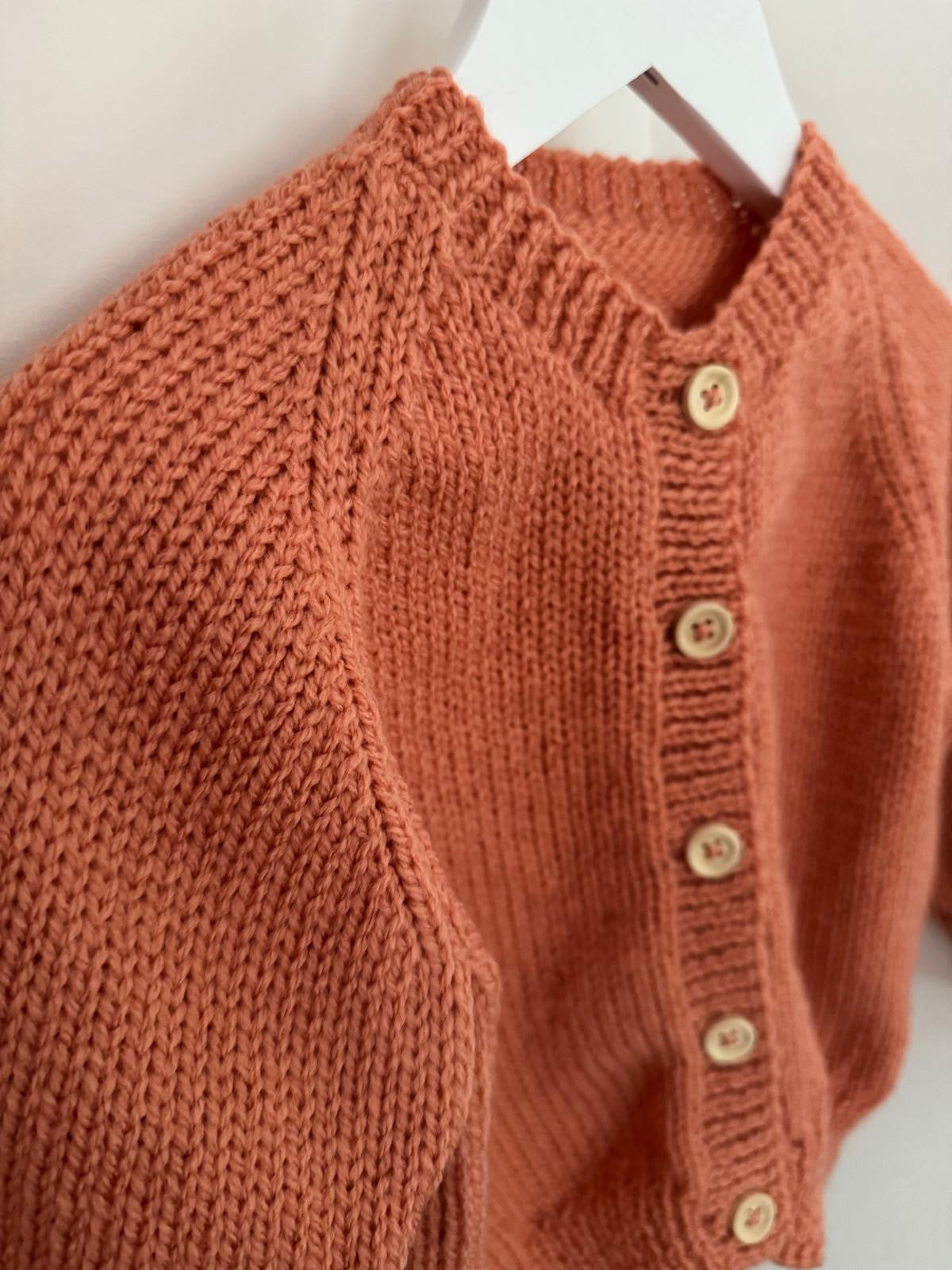 1-2 years antique peach cardigan