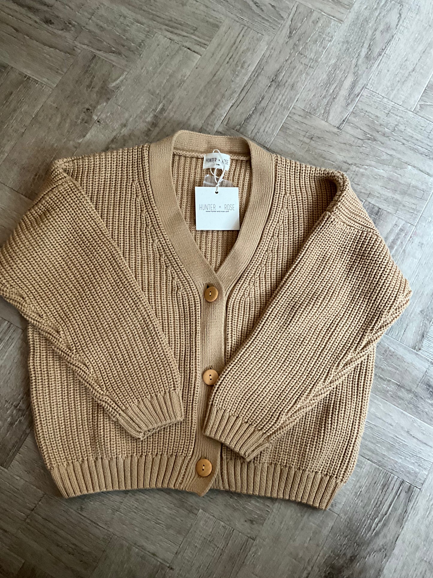 9-10 years Hunter + Rose Camel cardigan